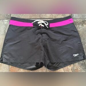 Speedo Women’s Black and Pink Board Shorts